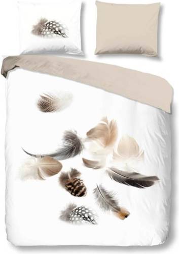 Snoozing Feathery flanel dekbedovertrek - Lits-jumeaux (260x200/220 cm + 2 slopen) - Flanel - White