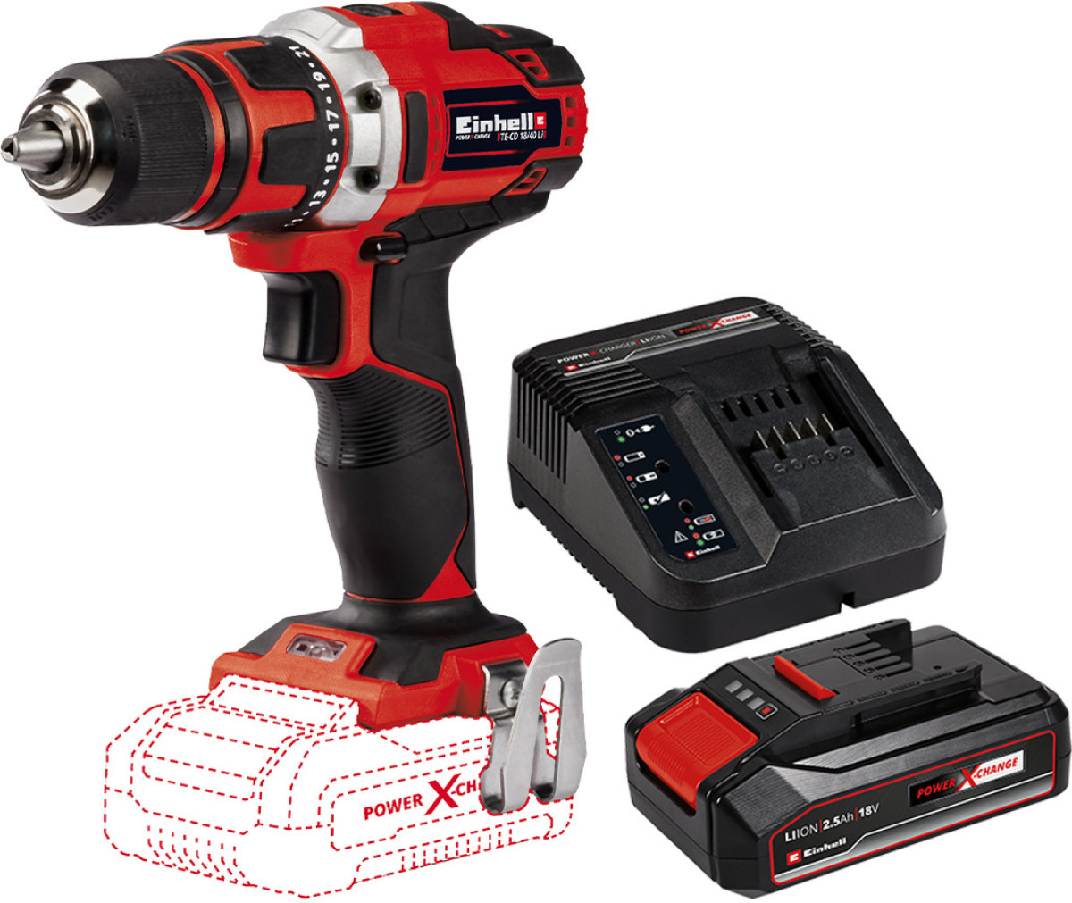Einhell TE-CD 18/40 Li Solo + Einhell 18V 2,5 Ah Starter Kit