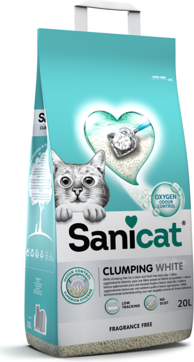 Sanicat Kattenbakvulling Clumping White 20 liter
