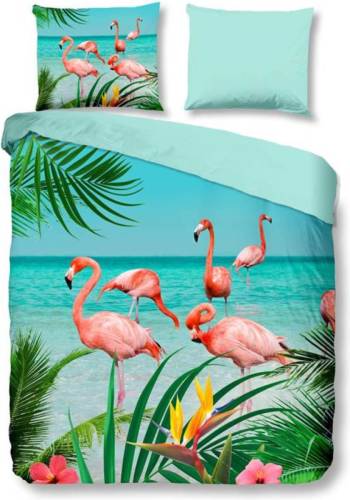 Pure Flamingo dekbedovertrek - 100% microvezel - 1-persoons (140x200/220 cm + 1 sloop) - Multi