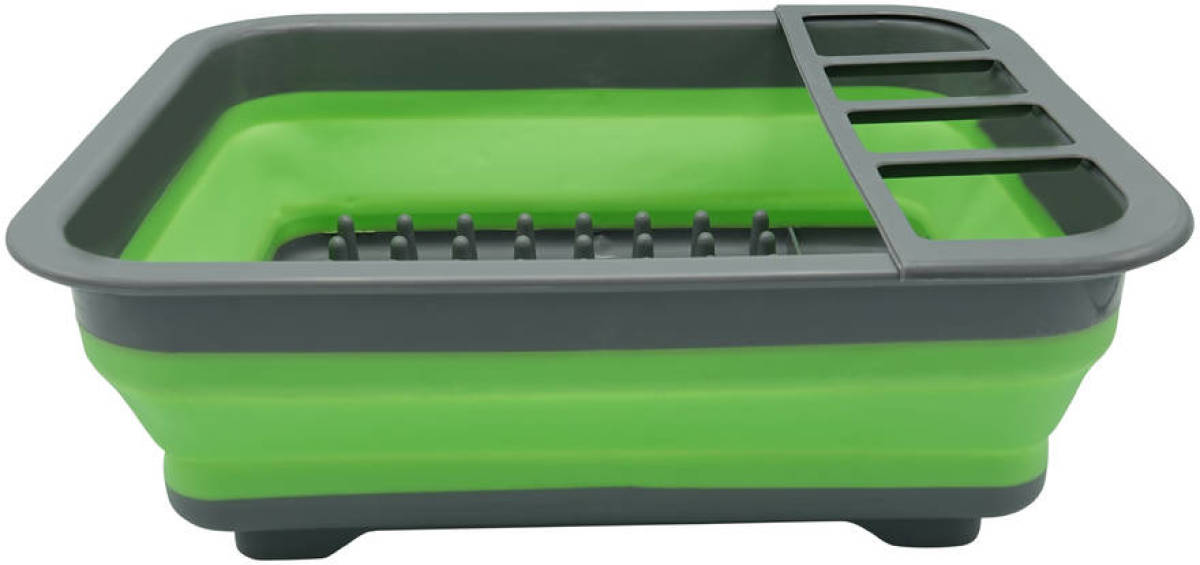 4Goodz opvouwbaar afdruiprek 31x36x13 cm - Groen met grijs