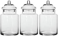 Merkloos 3x Glazen snoeppot / voorraadpot met deksel 22 x 13 cm - 2900 ml - Bewaarpotten / voorraadbussen