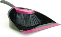 Merkloos Sorbo stoffer en blik set zwart/roze