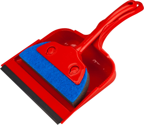 Brumag Rood stoffer en blik kunststof/schuimrubber