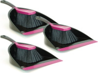 Merkloos 3x Sorbo stoffer en blik set zwart/roze