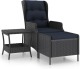 VidaXL 2-delige Loungeset met kussens poly rattan donkergrijs