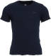 WE Fashion ribgebreid T-shirt met borduursels donkerblauw
