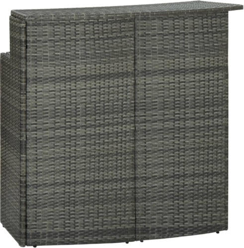 VidaXL Tuinbartafel 120x55x110 cm poly rattan grijs