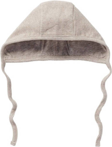Noppies rib gebreide newborn muts Nevel taupe melange
