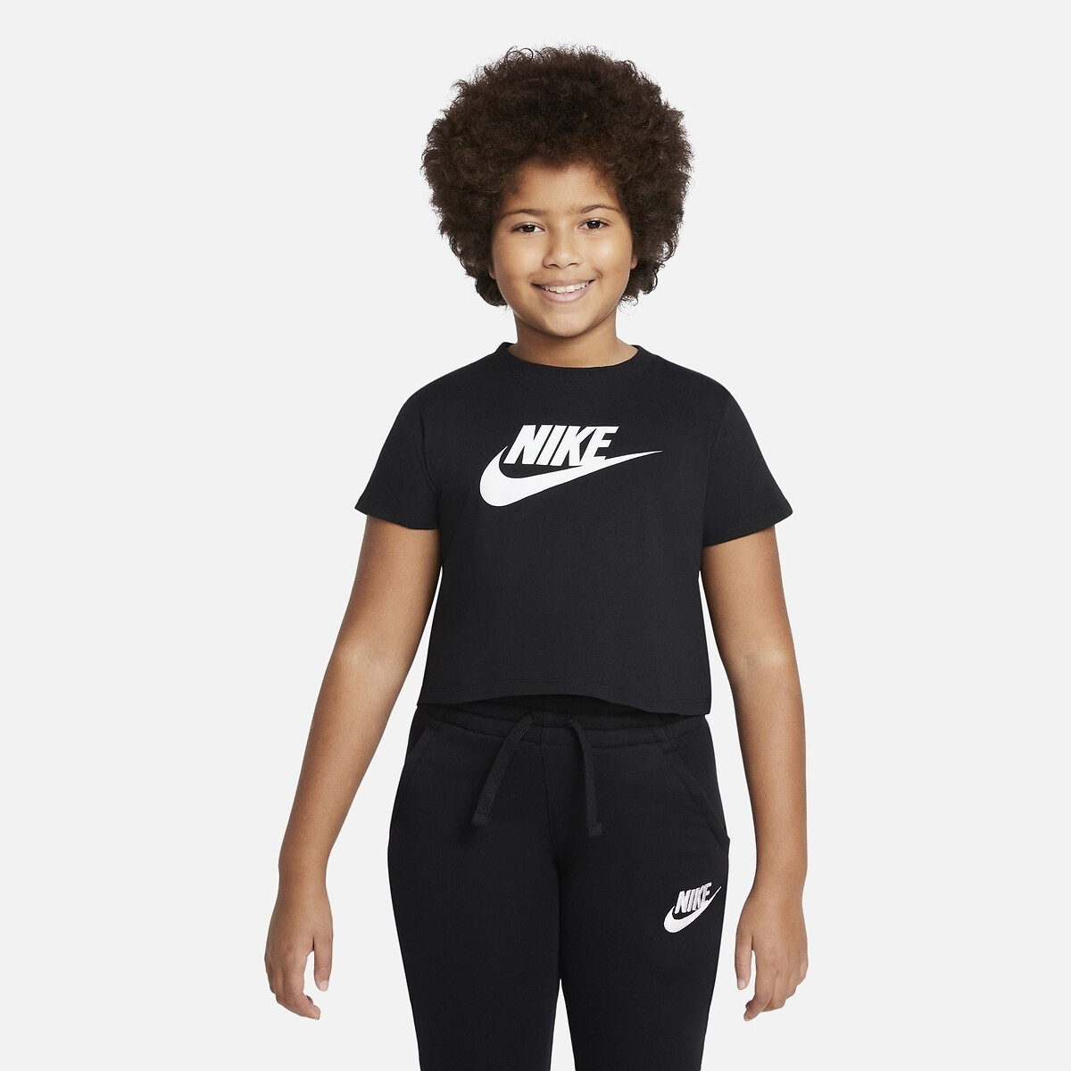 Nike cropped T-shirt zwart/wit