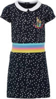 De Zoete Zusjes by Wehkamp jurk met all over stippen print donkerblauw/wit