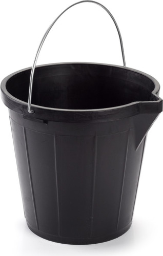 Forte Plastics Emmer zwart 12 liter 31 x 31 cm schoonmaakartikelen