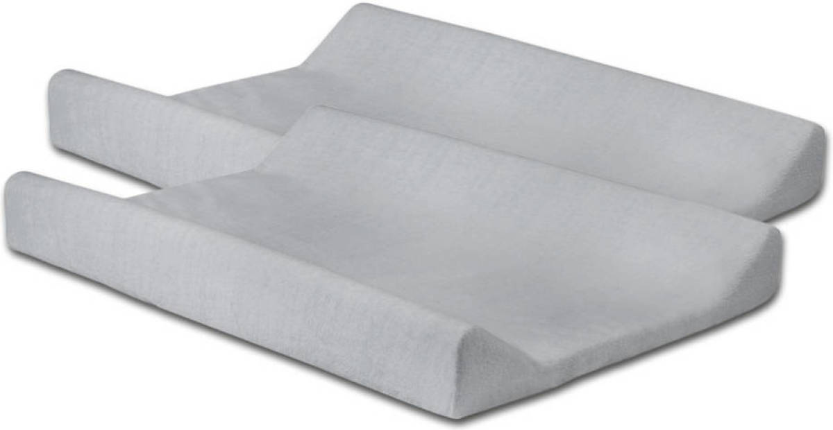 Jollein aankleedkussenhoes badstof - set van 2 50x70 cm soft grey