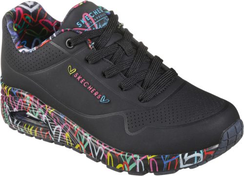 Skechers Sneakers met sleehak UNO-LOVING LOVE met coole graffitiprint