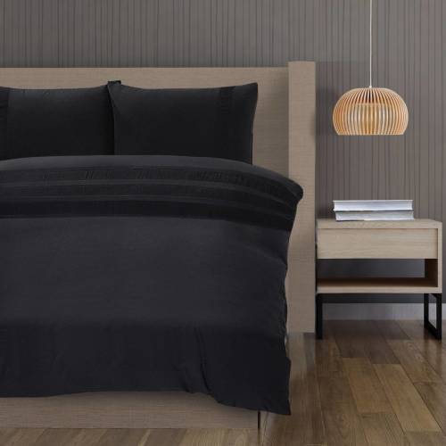 Hotel Home Devon - Zwart 1-persoons (140 x 200/220 cm + 1 kussensloop) Dekbedovertrek
