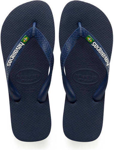 Havaianas Brasil Logo teenslippers donkerblauw