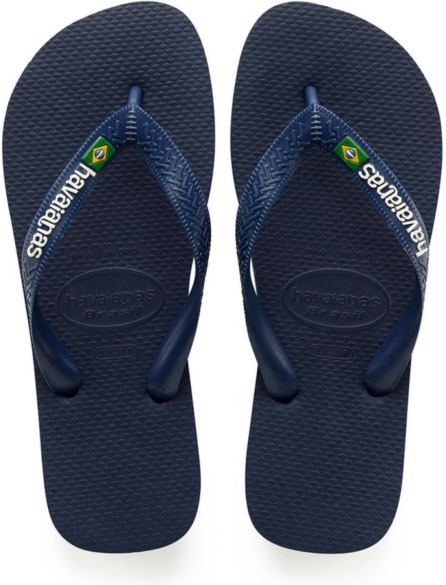 Havaianas Brasil Logo teenslippers donkerblauw