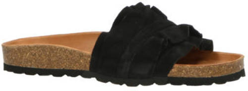 Verbenas Rocio leren slippers zwart