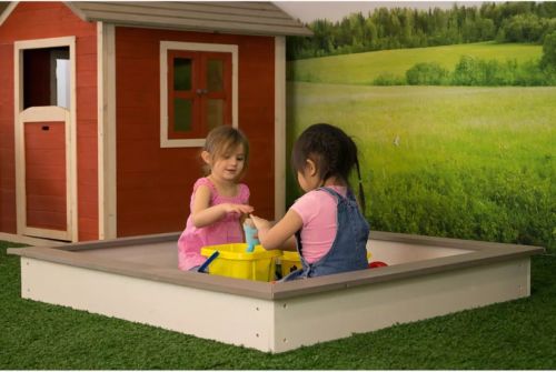 Sunny Zandbak 127x127 cm hout bruin en wit C052.001.00