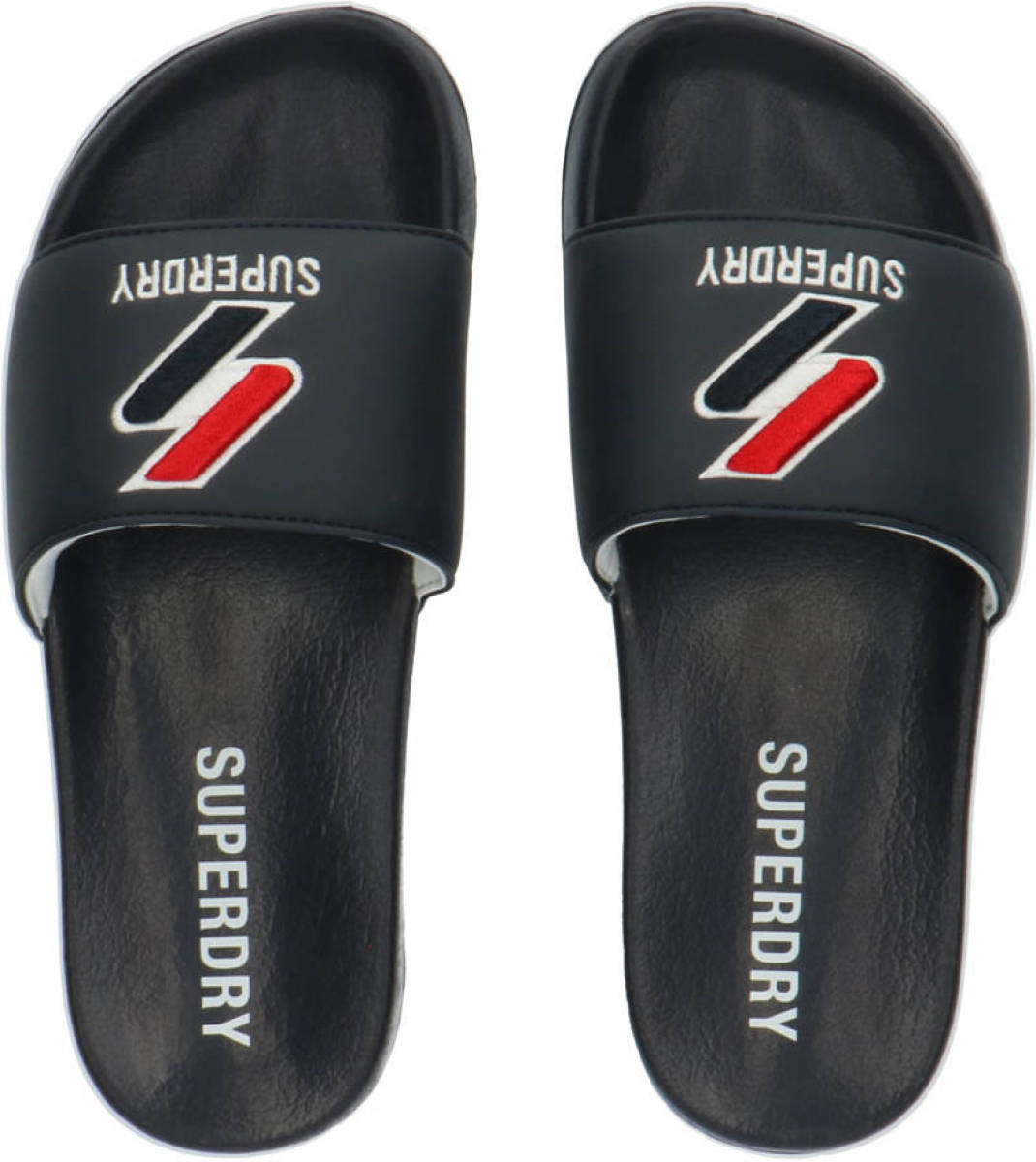 Superdry Sport Core Pool Slide badslippers donkerblauw/rood/wit