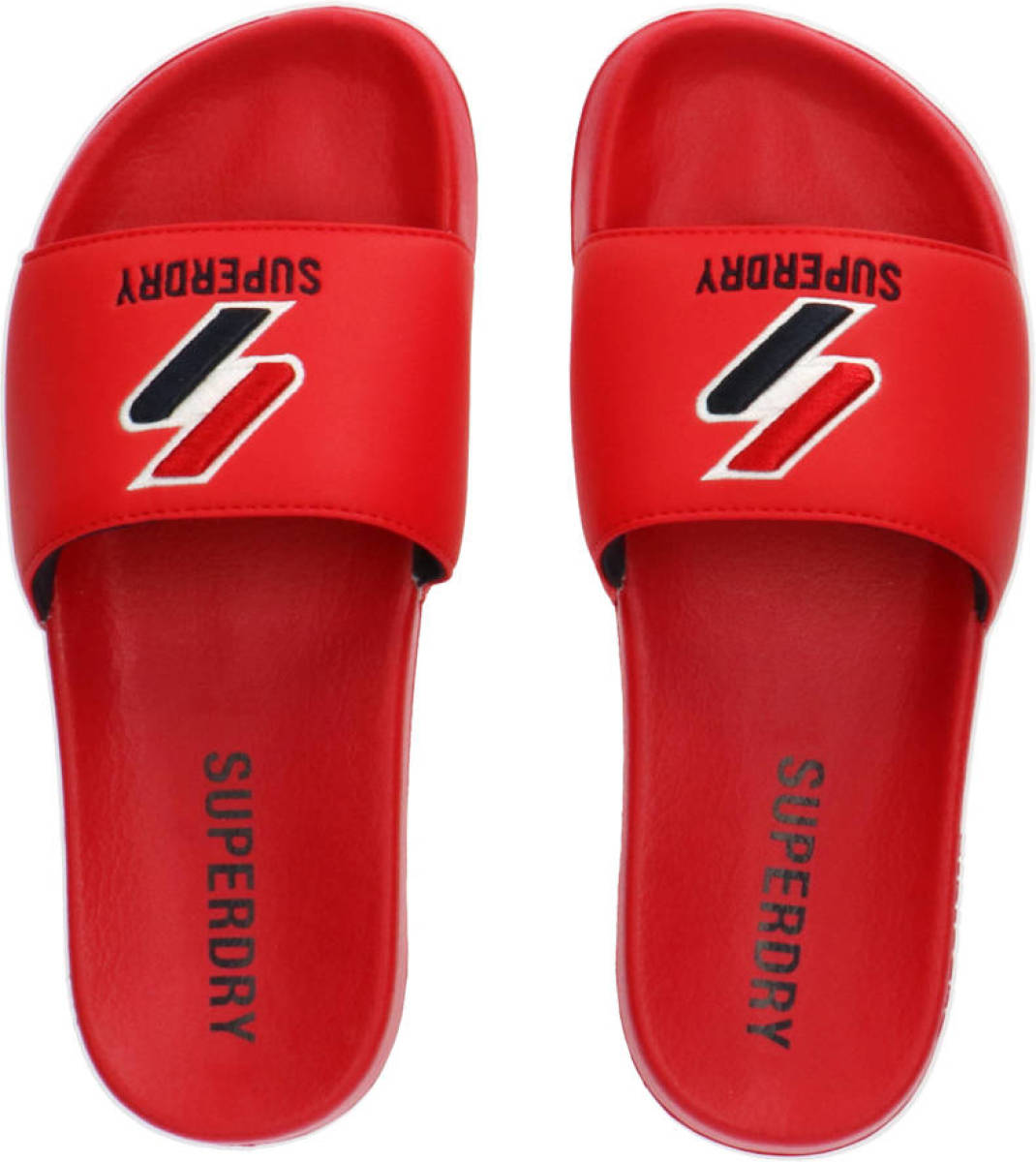 Superdry Sport Core Pool Slide badslippers rood/donkerblauw