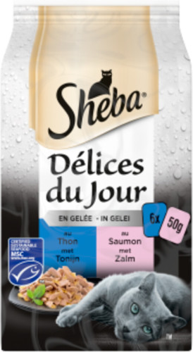 6x Sheba Delice Dujour Vis Gelei Multipack 6 x 50 gr