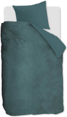 At Home with Marieke At Home Tender dekbedovertrek - 1-persoons (140x200/220 cm + 1 sloop) - Katoen satijn - Blue Green