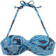 Lascana strapless bandeau bikini met paisley print blauw