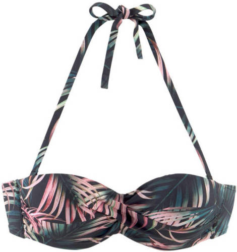 Lascana Beugelbikinitop in bandeaumodel Reese in palmendesign