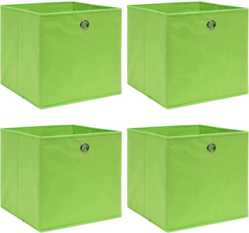 VidaXL Opbergboxen 4 st 32x32x32 cm stof groen