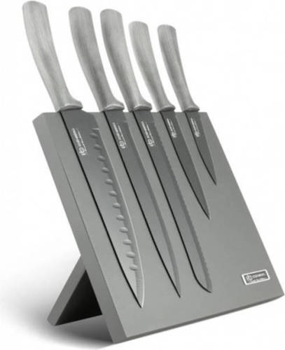 EDENBERG Gray Line - Messenset met Magnetisch Blok - Luxe Messenset - RVS