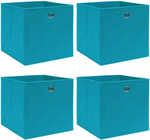 VidaXL Opbergboxen 4 st 32x32x32 cm stof babyblauw
