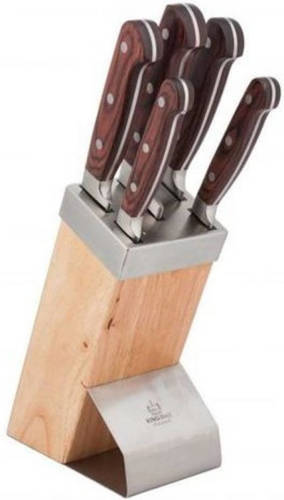 KINGHOFF Messenblok - 6 delig - RVS