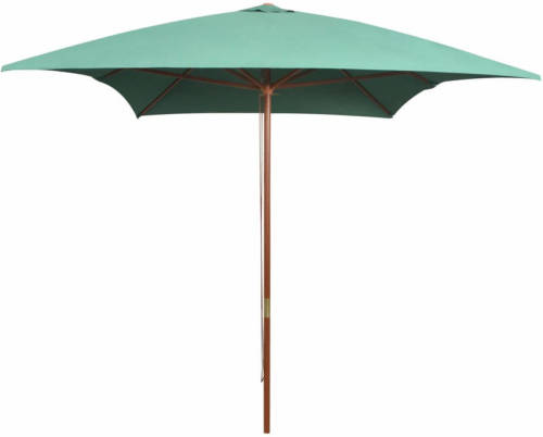 VidaXL Parasol met houten paal 200x300 cm groen