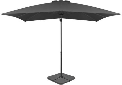 VidaXL Parasol met draagbare voet antraciet