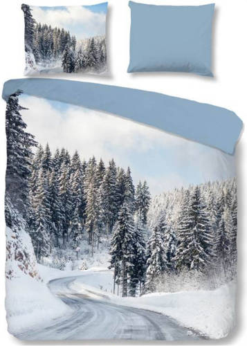 Good Morning Snowy Road flanel dekbedovertrek - 2-persoons (200x200/220 cm + 2 slopen) - Flanel - Multi