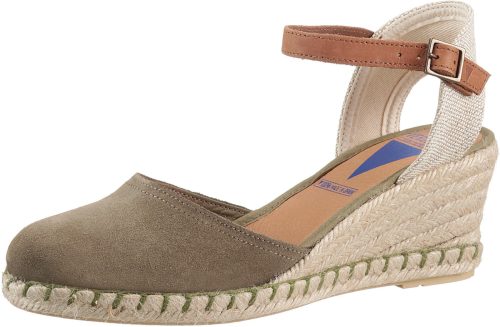 Verbenas Sandaaltjes met raffia beklede sleehak