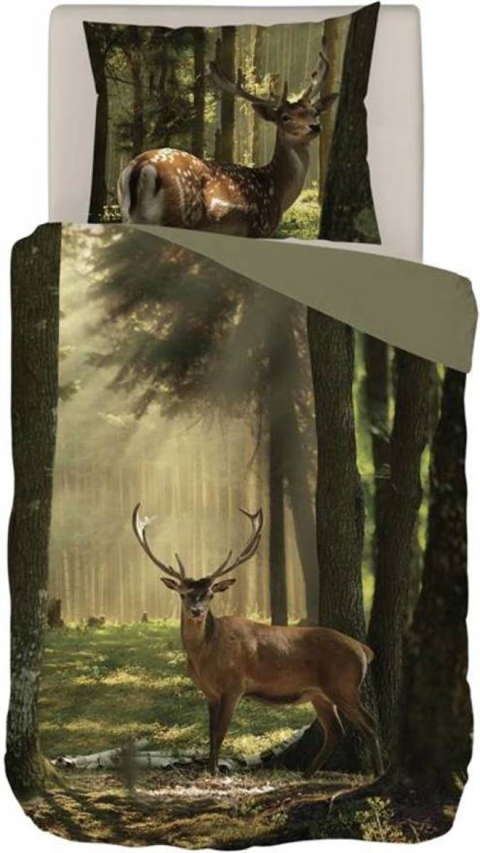 Snoozing Sunrise Forest dekbedovertrek - 1-persoons (140x200/220 cm + 1 sloop) - Katoen - Multi