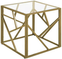 Beliani ORLAND Bijzettafel Glas 50 x 50 cm