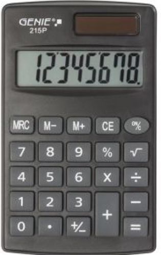 GENIE 215 P calculator Pocket Basisrekenmachine Zwart