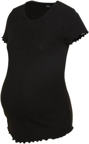 ONLY MATERNITY ribgebreide zwangerschapstop Emma zwart