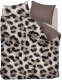 Snoozing Jaguar flanel dekbedovertrek - 2-persoons (200x200/220 cm + 2 slopen) - Flanel - Taupe