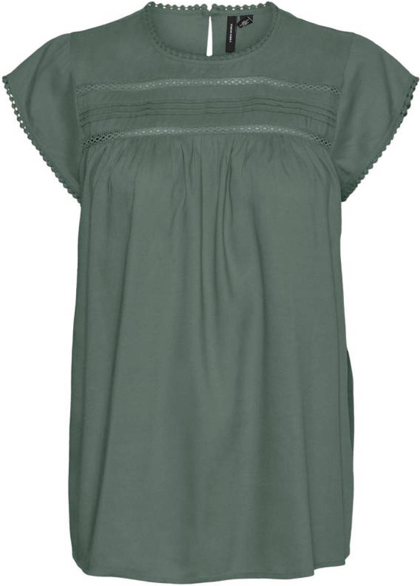 VERO MODA top VMDEBBIE met plooien groen