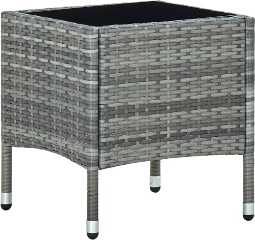 VidaXL Tuintafel 40x40x45 cm poly rattan grijs