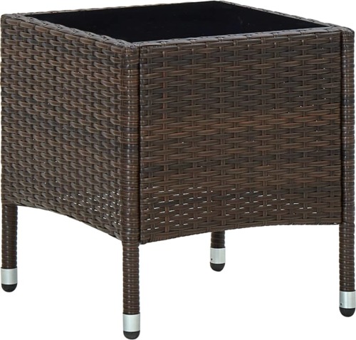 VidaXL Tuintafel 40x40x45 cm poly rattan bruin