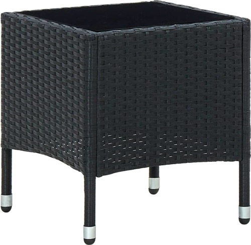 VidaXL Tuintafel 40x40x45 cm poly rattan zwart