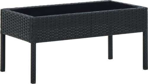 VidaXL Tuintafel 75x40x37 cm poly rattan zwart