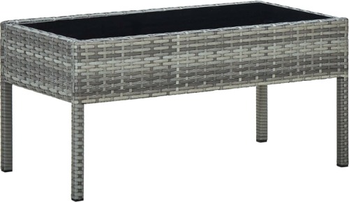 VidaXL Tuintafel 75x40x37 cm poly rattan grijs