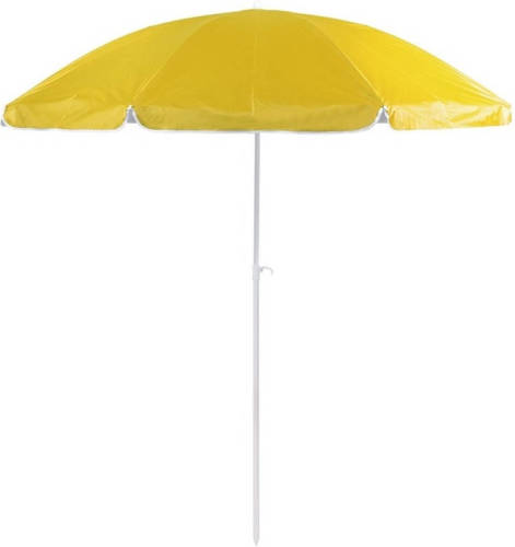 Merkloos Verstelbare strand/tuin parasol geel 200 cm - UV bescherming - Voordelige parasols