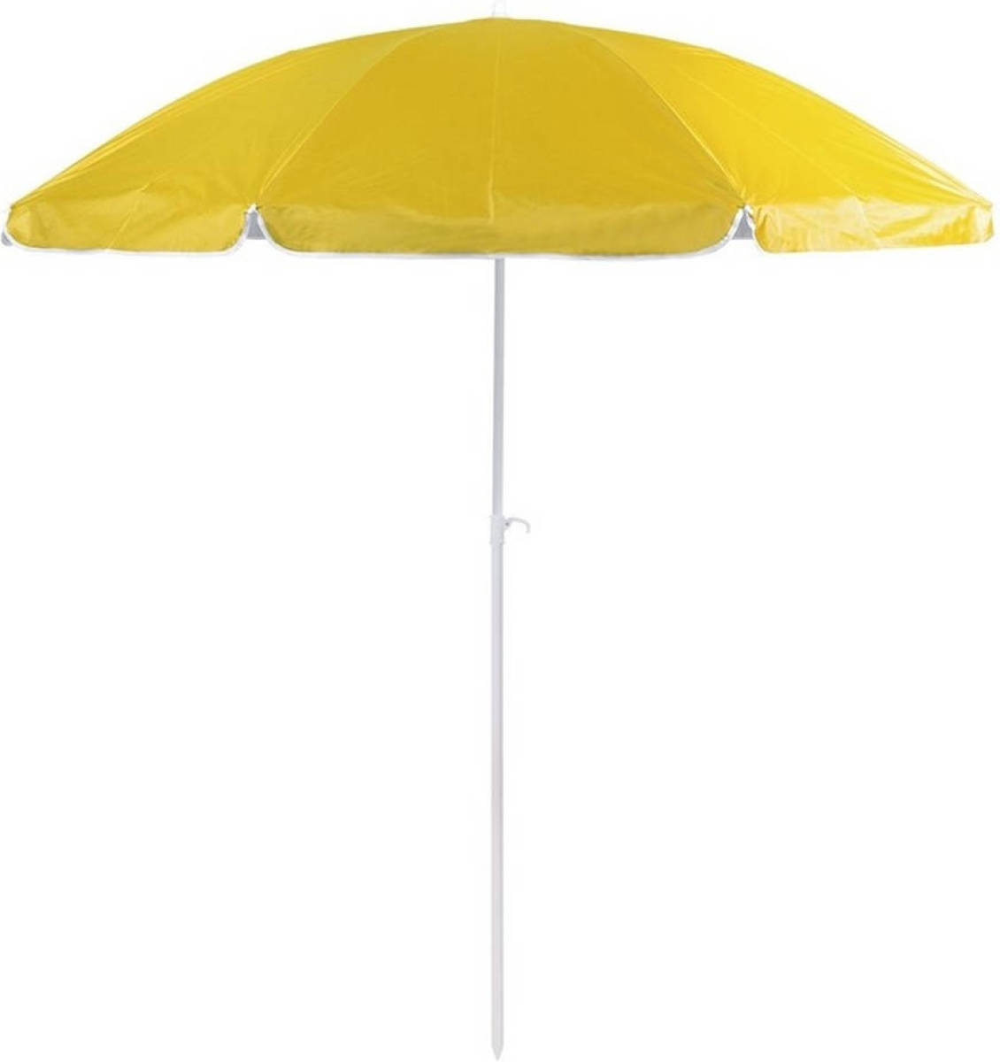 Merkloos Verstelbare strand/tuin parasol geel 200 cm - UV bescherming - Voordelige parasols